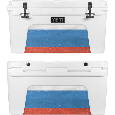 Russian Flag Distressed YETI Tundra 65 Hard Cooler Skin